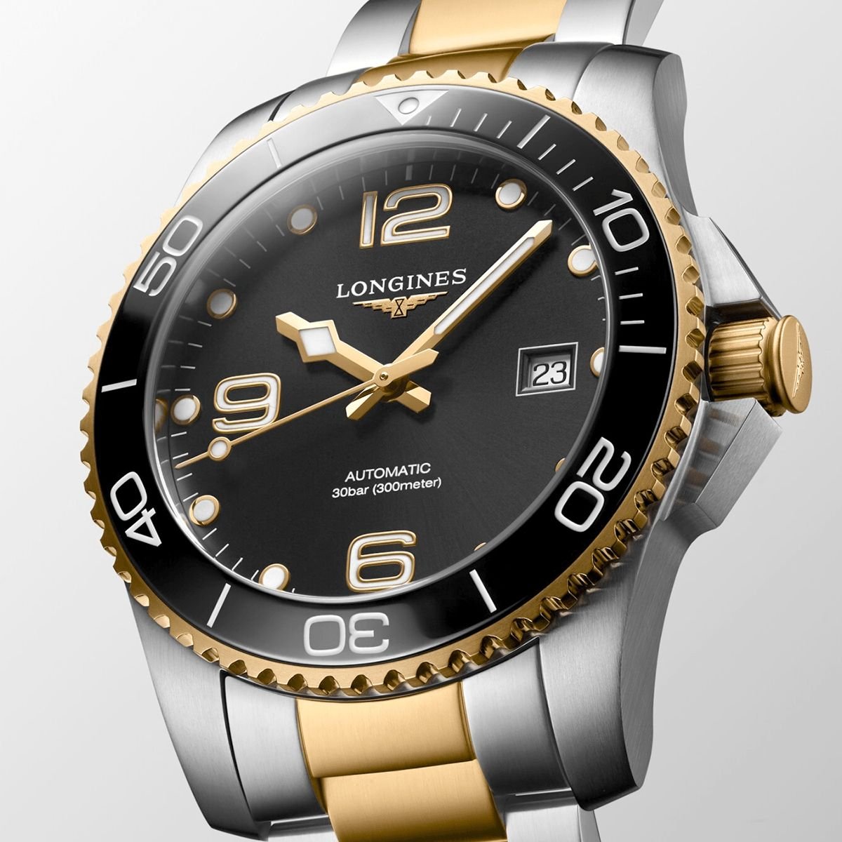 Longines HydroConquest 41mm – Black Dial, Two-Tone Brilliance